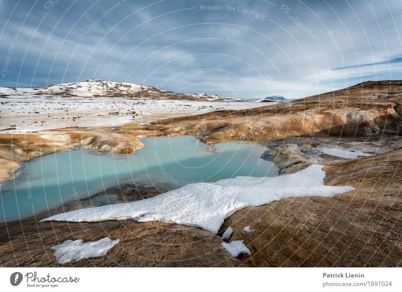 Myvatn Winterlandschaft Leben Ferien & Urlaub & Reisen Abenteuer Sonne Insel Schnee Berge u. Gebirge Umwelt Natur Landschaft Erde Himmel Wolken Klima