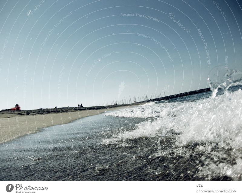 platja llevant Farbfoto Außenaufnahme Textfreiraum oben Tag Schatten Sonnenlicht Ferien & Urlaub & Reisen Sommer Sommerurlaub Strand Meer Sand Luft Wasser