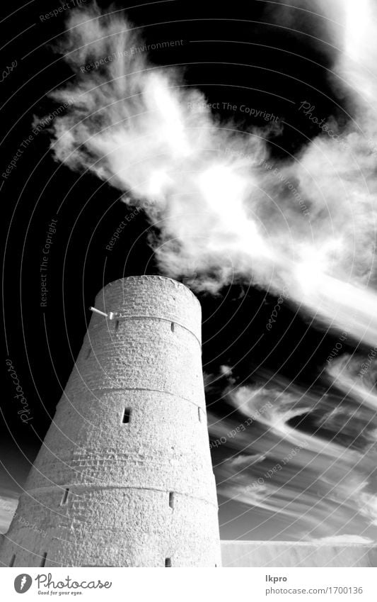 Muskat die alte defensive Wolke Ferien & Urlaub & Reisen Tourismus Himmel Wolken Klima Kleinstadt Burg oder Schloss Gebäude Architektur Denkmal Stein heiß grau