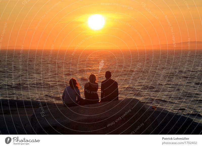 Tagesende harmonisch ruhig Ferien & Urlaub & Reisen Ferne Freiheit Sommer Sonne Meer Mensch maskulin feminin Geschwister Jugendliche Erwachsene 3 13-18 Jahre