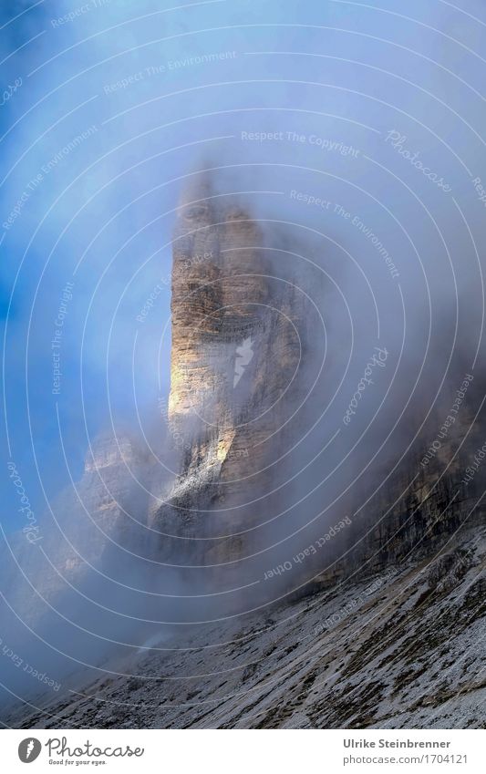 Drei Zinnen 2 Ferien & Urlaub & Reisen Tourismus Ausflug Abenteuer Berge u. Gebirge wandern Umwelt Natur Landschaft Himmel Sommer Schönes Wetter Nebel Felsen