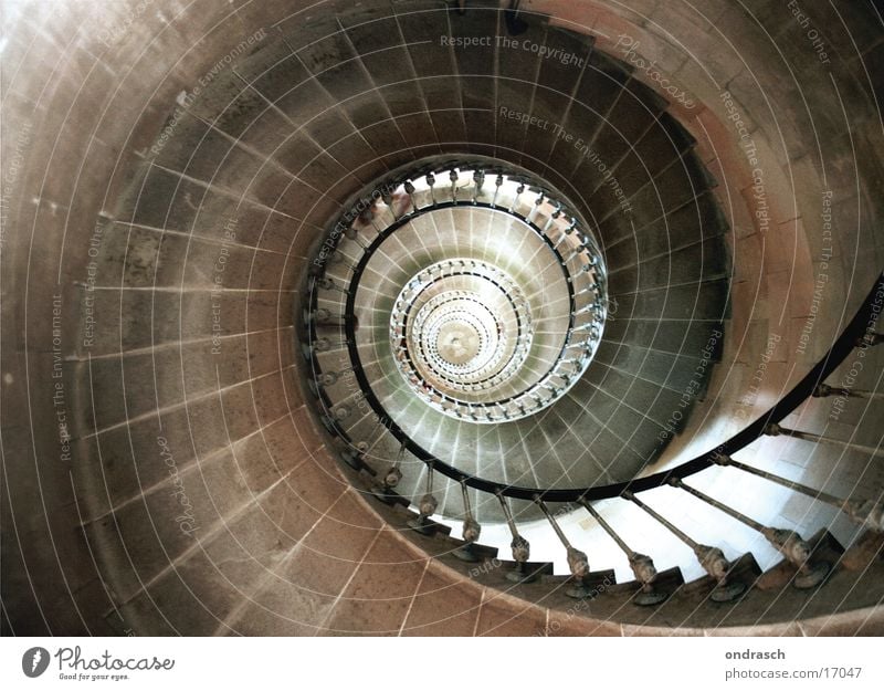 Wendeltreppe Drehung abwärts Architektur Treppe Kreis hoch oben