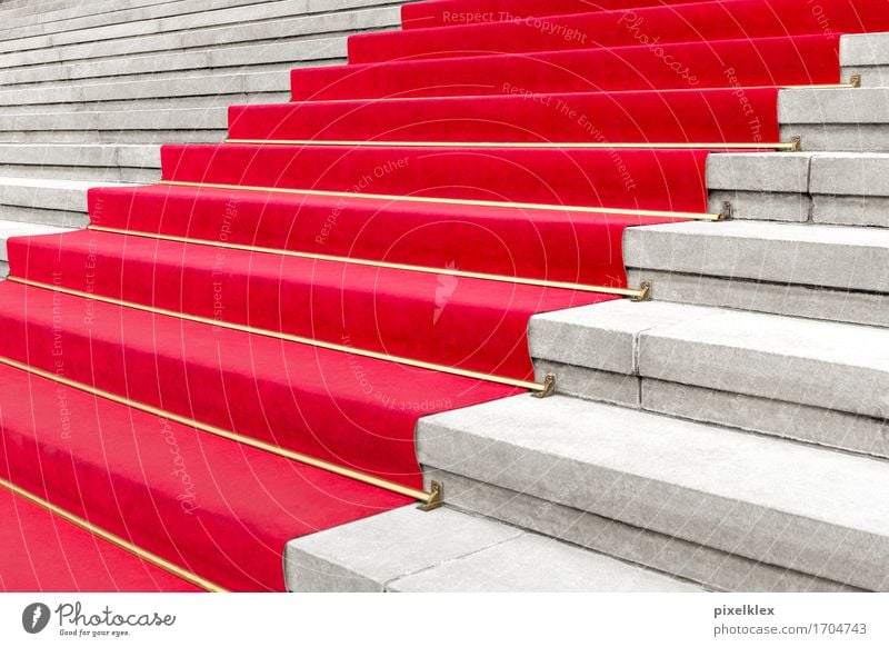 Roter Teppich I Reichtum elegant Stil Party Veranstaltung ausgehen Feste & Feiern Kultur Show Konzert Oper Opernhaus Treppe Bekanntheit Erfolg rot Showtreppe