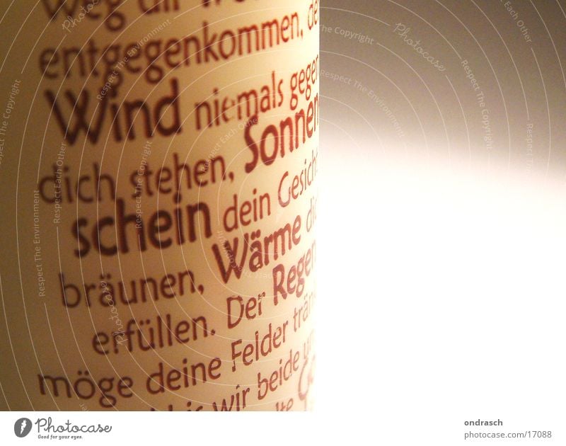 Schöne Worte Kerze Typographie Licht Dinge Schriftzeichen Schatten Sonne Wind Wärme