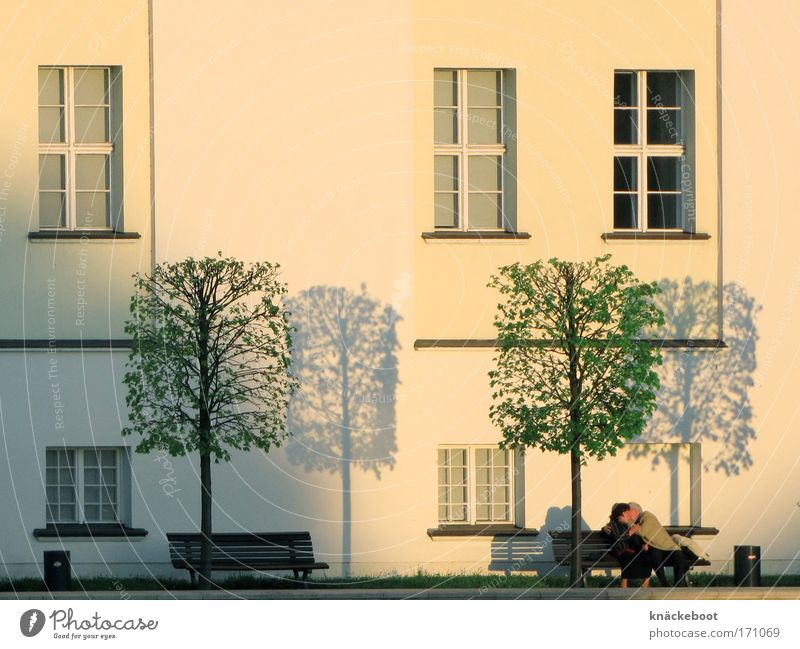 licht und schatten Farbfoto Außenaufnahme Abend Licht Schatten Zentralperspektive Mensch maskulin Weiblicher Senior Frau Männlicher Senior Mann Paar 2