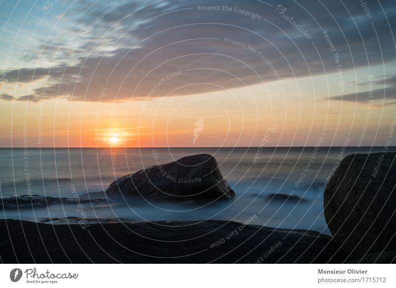 Urlaubsstimmung Umwelt Natur Landschaft Himmel Horizont Sonne Sonnenaufgang Sonnenuntergang Fernweh Kanada Küste Meer Wellen Felsen Wolken Wanderlust