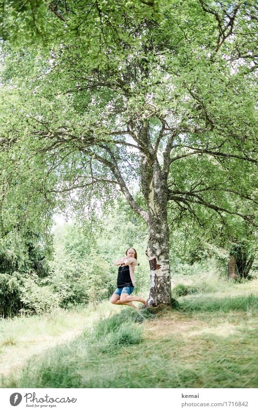 Swing Lifestyle Wohlgefühl Zufriedenheit Erholung Freizeit & Hobby Spielen Freiheit Mensch feminin Frau Erwachsene Leben 1 Natur Pflanze Sommer Schönes Wetter