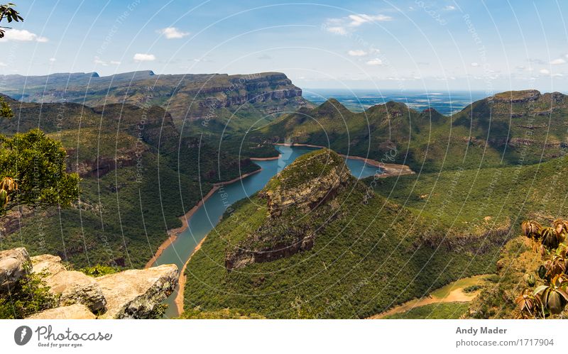 Blyde River Canyon Natur Landschaft Pflanze Wasser Himmel Horizont Sommer Schönes Wetter Hügel Felsen Schlucht genießen Ferien & Urlaub & Reisen Blick