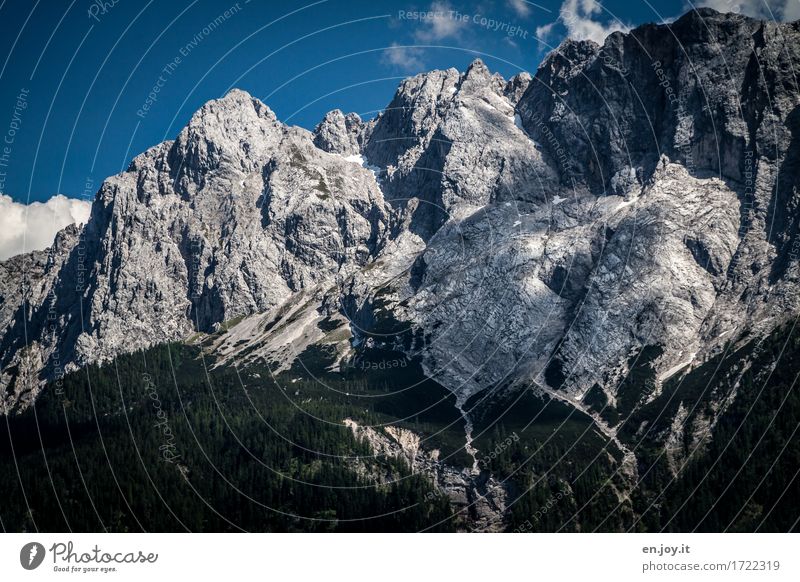 Erdgeschichte Ferien & Urlaub & Reisen Abenteuer Sommerurlaub Berge u. Gebirge wandern Natur Landschaft Himmel Klimawandel Felsen Alpen Zugspitze Deutschland