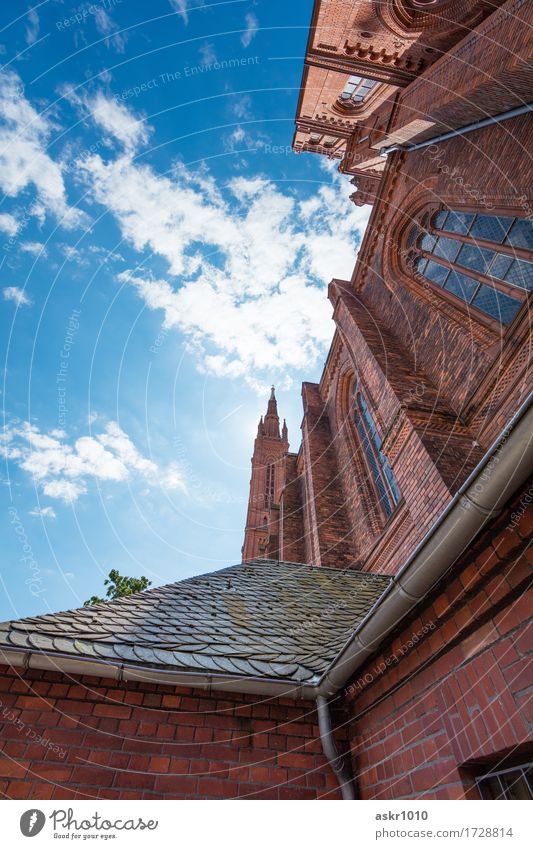 Marktkirche Wiesbaden Architektur Stadt Hauptstadt Stadtzentrum Altstadt Kirche Dom Marktplatz Bauwerk Gebäude Dach Dachrinne Sehenswürdigkeit Wahrzeichen