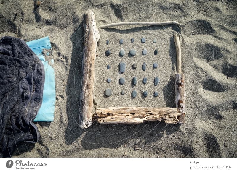 Zeit zum Sammeln harmonisch Erholung Freizeit & Hobby Ferien & Urlaub & Reisen Sommer Sommerurlaub Sonne Strand Sand Schönes Wetter Sammlung Kieselsteine Stein