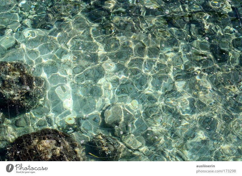 Klarsicht Farbfoto Außenaufnahme Nahaufnahme abstrakt Reflexion & Spiegelung Sonnenstrahlen Vogelperspektive Angeln Ferien & Urlaub & Reisen Sommer Meer Wellen