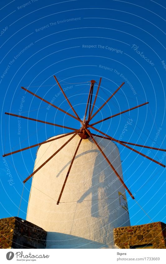 Griechenland Europa und der Himmel schön Ferien & Urlaub & Reisen Sommer Insel Haus Kultur Wind Gebäude Architektur Stein Beton Linie alt träumen blau braun