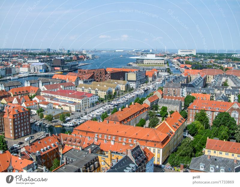 Copenhagen in Denmark Meer Kultur Küste Stadt Hauptstadt Hafen Bauwerk Gebäude Architektur oben Tradition Kopenhagen Dänemark Europa Skandinavien kommunal