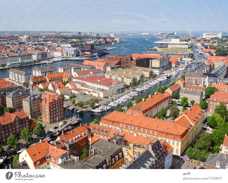 Copenhagen in Denmark Meer Kultur Küste Stadt Hauptstadt Hafen Bauwerk Gebäude Architektur oben Tradition Kopenhagen Dänemark Europa Skandinavien kommunal