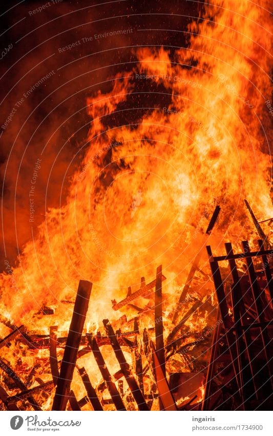 Heiß Feuer Holz leuchten Aggression gelb orange schwarz gefährlich bedrohlich Stimmung Versicherung brennen Flamme Desaster Brand glühen Zerstörung heiß