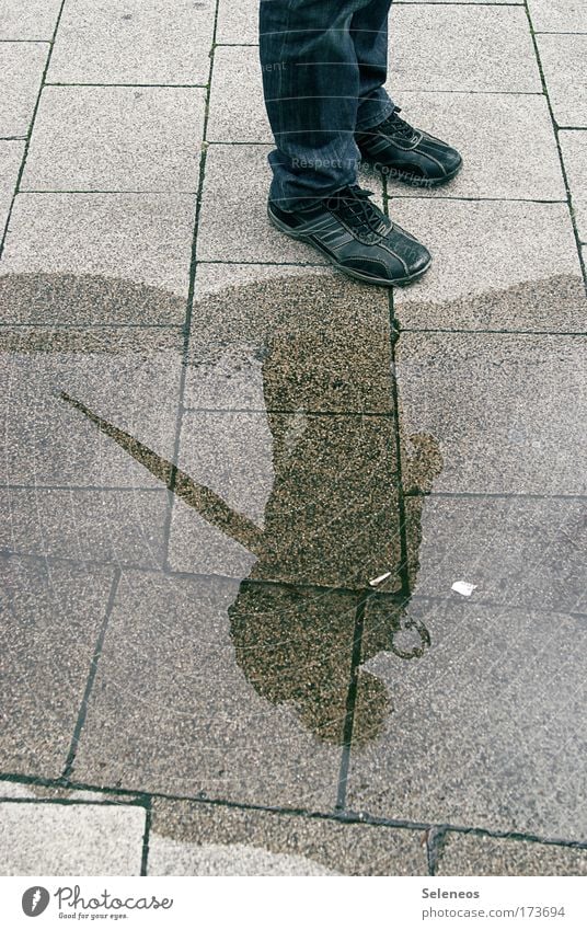 Ruhe nach dem Sturm Farbfoto Außenaufnahme Textfreiraum unten Tag Schatten Kontrast Silhouette Reflexion & Spiegelung Oberkörper Ganzkörperaufnahme ausgehen