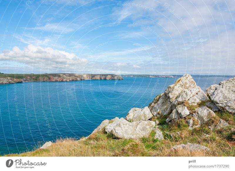 crozon peninsula in Brittany Sommer Meer Natur Landschaft Pflanze Wasser Sträucher Felsen Küste Stein Tourismus Umwelt Crozon Halbinsel Bretagne Atlantik