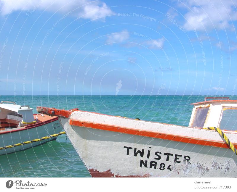 Caribbean boot Wasserfahrzeug Meer Wolken Tornado boat water sea caribbean clouds