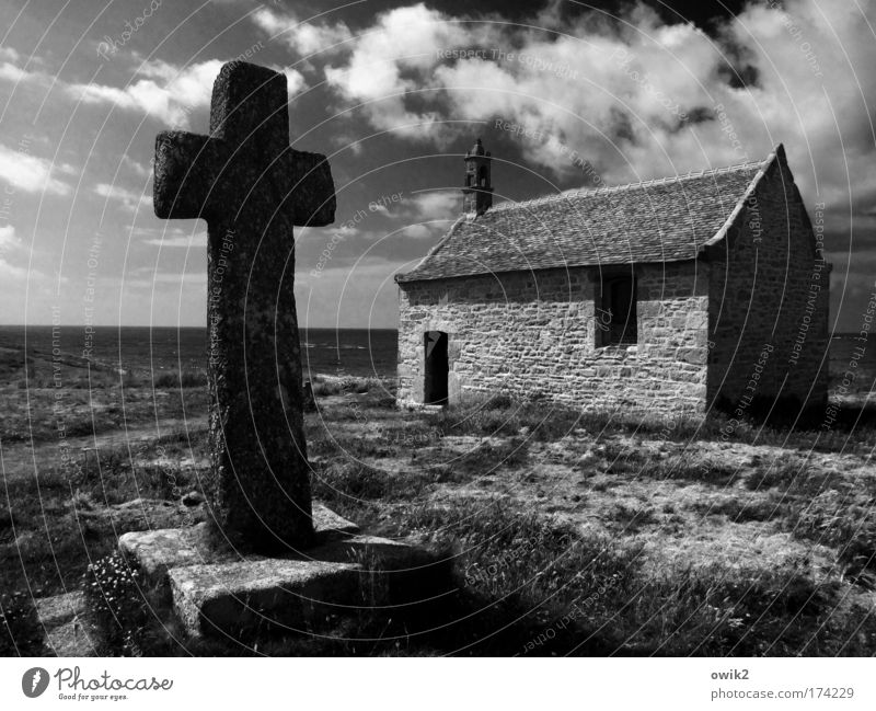 Saint Samson Meer Irische See Atlantik Umwelt Natur Landschaft Urelemente Luft Wasser Himmel Wolken Horizont Schönes Wetter Wind Kersaint Finistere Bauwerk