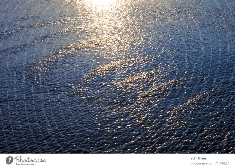 Sonnenprickeln Lichterscheinung Sonnenlicht Gegenlicht Wasser Straße frieren glänzend leuchten frisch Unendlichkeit nass schön Hoffnung Glaube Sehnsucht fließen