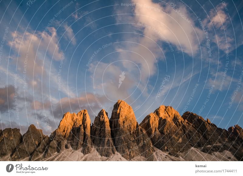 Alpenglühen harmonisch Wohlgefühl Erholung Ferien & Urlaub & Reisen Abenteuer Ferne Freiheit Berge u. Gebirge wandern Umwelt Natur Landschaft Himmel Wolken