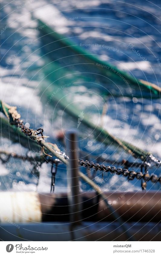 Fischerei. Kunst Natur Wasser ästhetisch Fischereiwirtschaft Fischerboot Fischernetz Netz Meer Hochsee Hochseefischer Farbfoto mehrfarbig Außenaufnahme