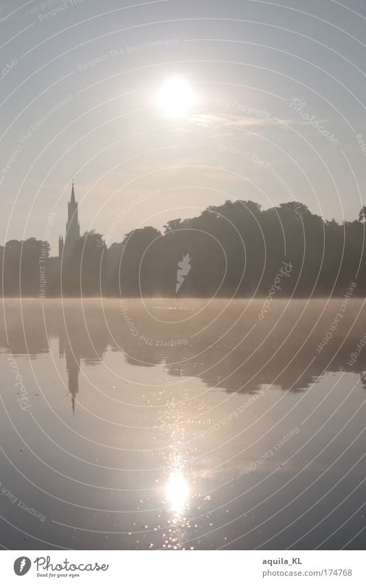 Mecklenburg - schönes Bundesland Farbfoto Außenaufnahme Menschenleer Morgendämmerung Gegenlicht Landschaft Wasser Himmel Wolkenloser Himmel Sonne Sonnenlicht