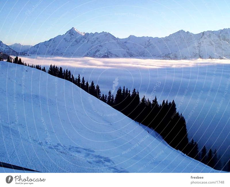 alpenlandschaft Nebel Alpen Berge u. Gebirge blau