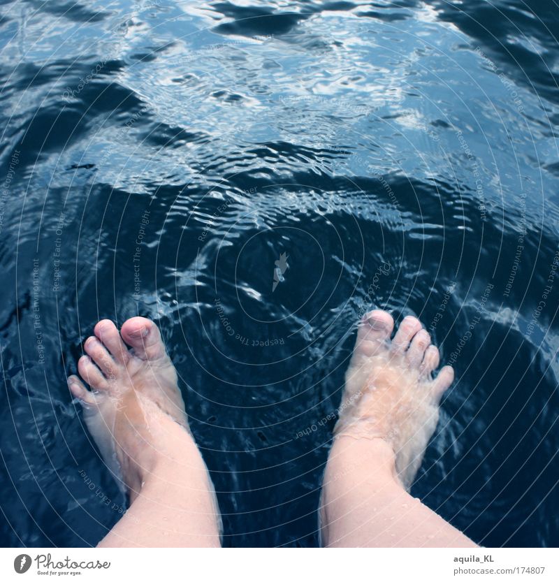 hui kalt Beine Fuß Schwimmen & Baden Zehen Wasser Wellen Wellenschlag Fußbad Barfuß Farbfoto Außenaufnahme Textfreiraum oben