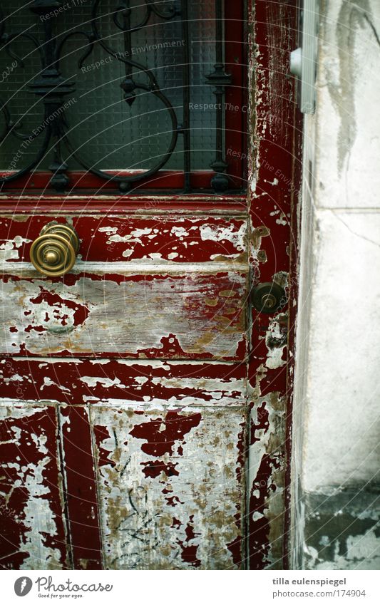 rue polain Farbfoto Muster Strukturen & Formen Paris Frankreich Haus Tür alt authentisch rot einzigartig Farbe stagnierend