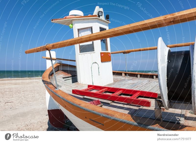 Kutter Ferien & Urlaub & Reisen Tourismus Sommer Sommerurlaub Sonne Strand Meer Arbeit & Erwerbstätigkeit Beruf Sand Wasser Wolkenloser Himmel Schönes Wetter