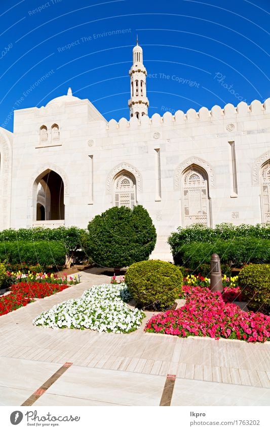 klarer Himmel in Oman Muskat die alte Moschee Design Ferien & Urlaub & Reisen Garten Kunst Pflanze Baum Blume Kirche Gebäude Architektur Denkmal historisch blau