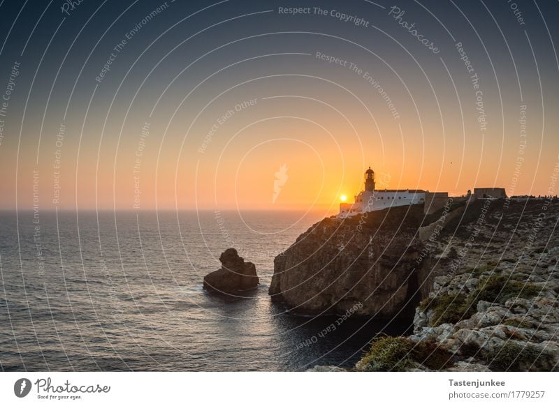 Sunset at Cabo de São Vicente Ferien & Urlaub & Reisen Landschaft Erde Wasser Sonne Sonnenaufgang Sonnenuntergang Sonnenlicht Küste Seeufer wandern Gefühle