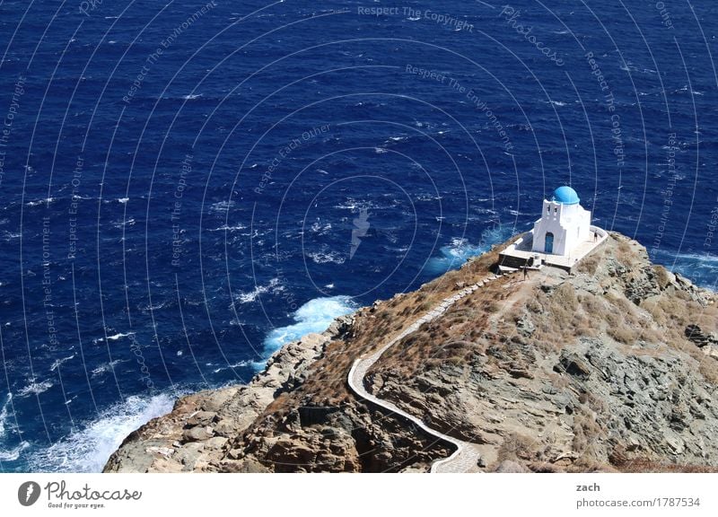 letzter Ausweg Ferien & Urlaub & Reisen Sommerurlaub Wasser Felsen Wellen Küste Meer Ägäis Mittelmeer Insel Kykladen Siphnos Sifnos Griechenland