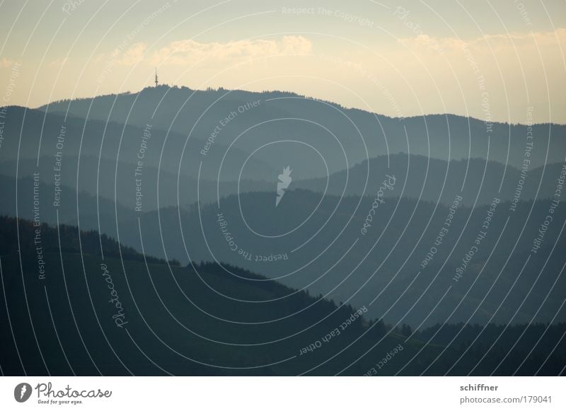 Ins Land schauen Außenaufnahme Sonnenaufgang Sonnenuntergang Landschaft Erde Berge u. Gebirge Gipfel Blick Schwarzwald Schauinsland Ferne Aussicht Hügel Wald