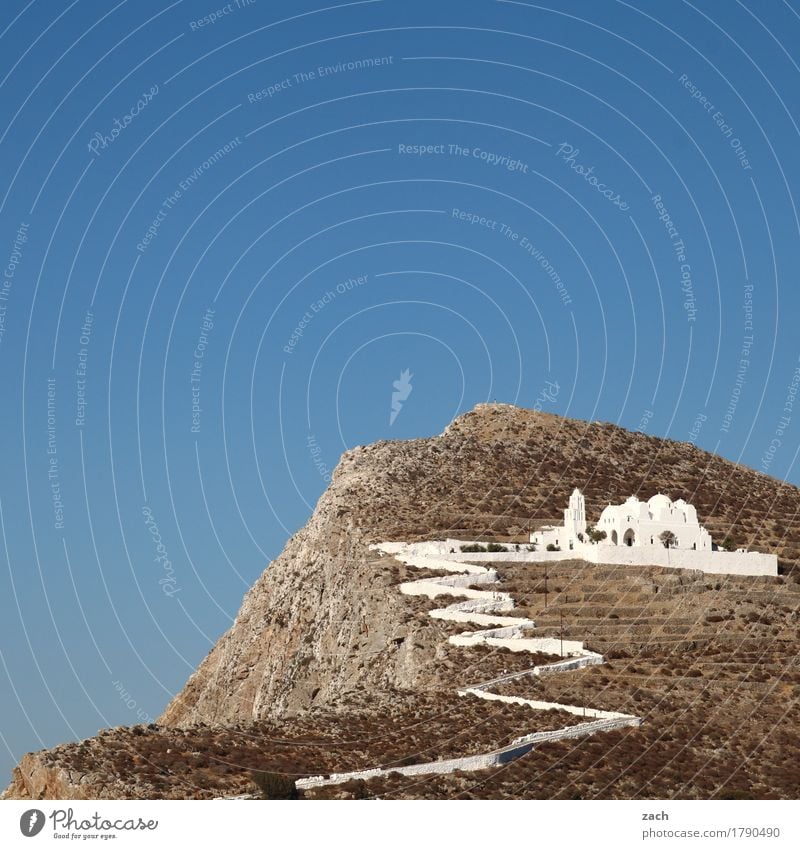 kurz vor oben Ferien & Urlaub & Reisen Tourismus Sommer Himmel Wolken Hügel Felsen Berge u. Gebirge Meer Mittelmeer Ägäis Insel Kykladen Folegandros