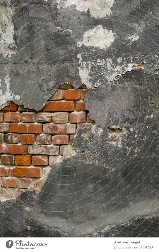 Es bröckelt. Außenaufnahme Detailaufnahme Menschenleer Tag Häusliches Leben Wohnung Haus Hausbau Renovieren Bauwerk Gebäude Architektur Mauer Wand Fassade Putz