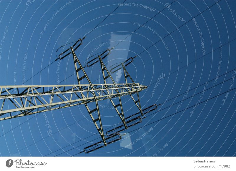 Hochspannung Elektrizität Hochspannungsleitung Versorgung Kraft Elektrisches Gerät Technik & Technologie Energiewirtschaft Leitung Wattenmeer