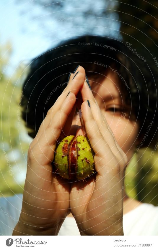 Aus dem Walde Farbfoto Außenaufnahme Tag Schwache Tiefenschärfe Zentralperspektive Porträt Blick nach vorn exotisch schön feminin Junge Frau Jugendliche