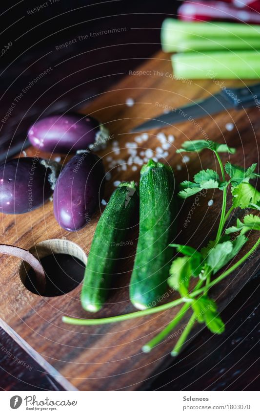 Gemüseplatte Lebensmittel Kräuter & Gewürze Salz Zucchini Aubergine Sellerie Petersilie Koriander Ernährung Essen Bioprodukte Vegetarische Ernährung Diät Fasten