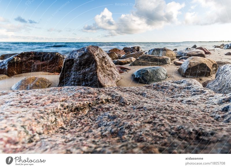 Ostseestrand Landschaft Wasser Wolken achtsam Vorsicht Gelassenheit geduldig ruhig Farbfoto Außenaufnahme Menschenleer Tag