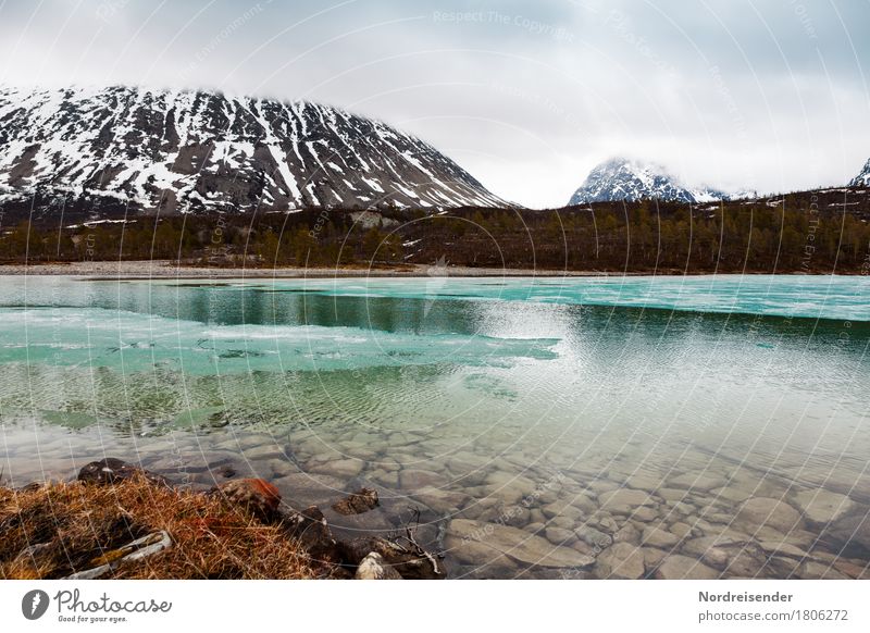 Gletschersee Ausflug Abenteuer Ferne Freiheit Berge u. Gebirge wandern Natur Landschaft Frühling Klimawandel schlechtes Wetter Regen Eis Frost Schnee Felsen