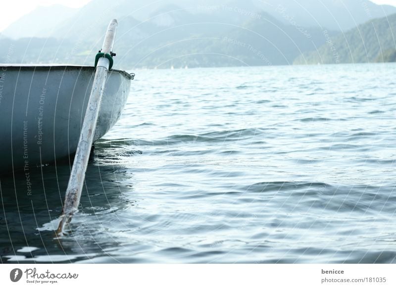 Silencio ruhig See Ruderboot Wasserfahrzeug Rudern Menschenleer Ferien & Urlaub & Reisen Österreich harmonisch Landschaft Natur Sommer blau heimaturlaub