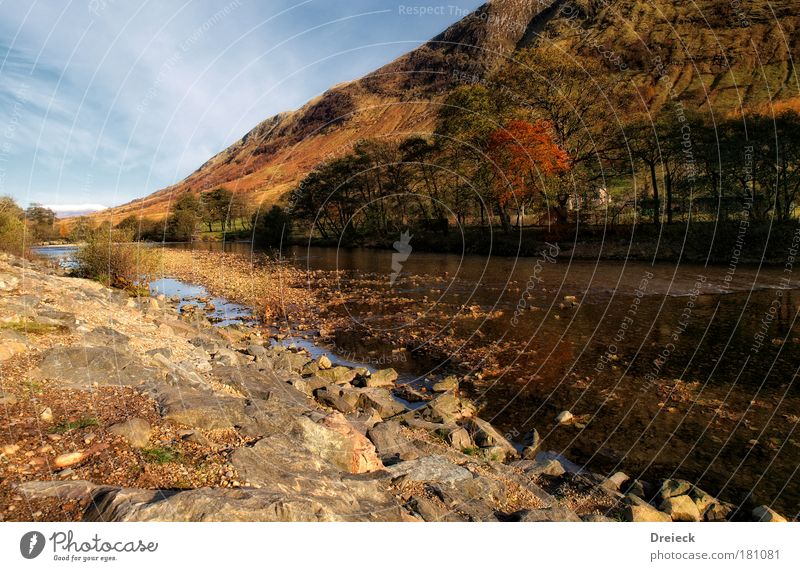 delayed scottish autumn Farbfoto Außenaufnahme Menschenleer Tag Licht Schatten Kontrast Reflexion & Spiegelung Starke Tiefenschärfe Zentralperspektive Totale