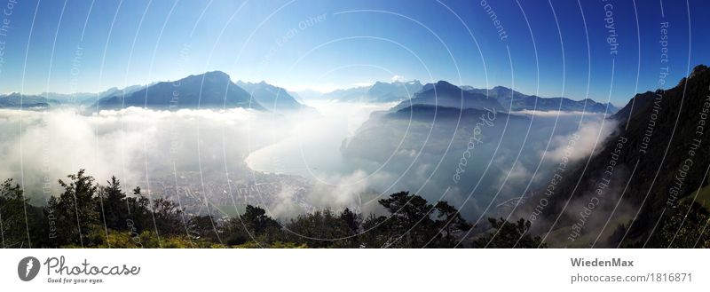 Vierwaldstätter See Ferne Freiheit Sommer Sonne Berge u. Gebirge wandern Natur Landschaft Himmel Wetter Schönes Wetter Alpen Gipfel entdecken Erholung träumen