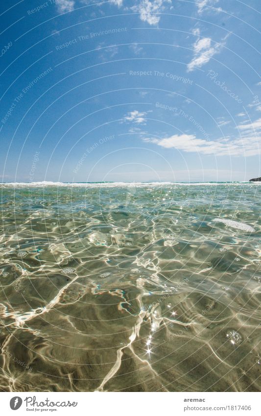 Tag am Meer Schwimmen & Baden Natur Landschaft Wasser Himmel Sommer Schönes Wetter Küste Mittelmeer blau Farbfoto Außenaufnahme Nahaufnahme Menschenleer