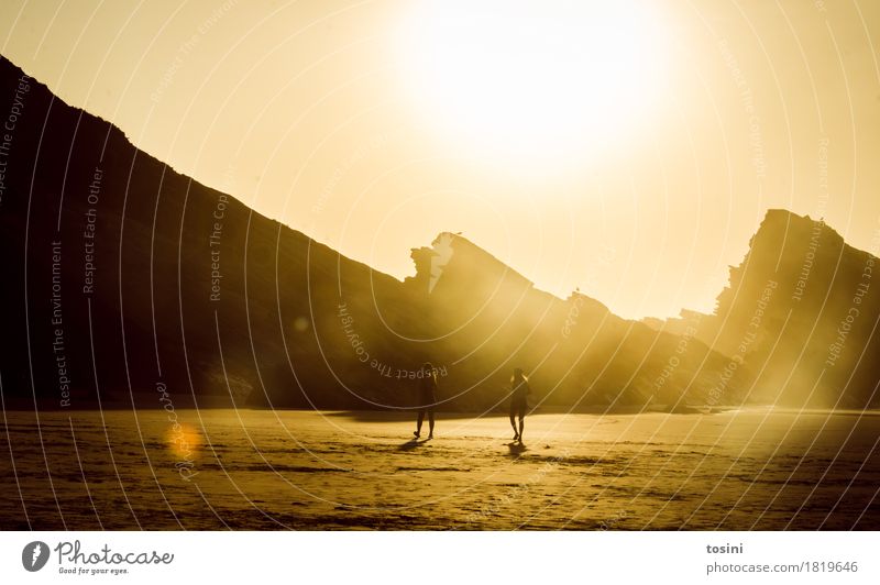 Golden III Meer Wasser Reflexion & Spiegelung Sonne Licht Abend Abendsonne Sand Strand Wellen Abenddämmerung Ferien & Urlaub & Reisen Natur Erholung Sehnsucht