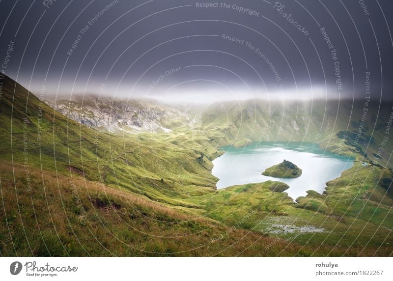 Schrecksee See bei bewölktem Abend Berge u. Gebirge Natur Landschaft Himmel Wolken Herbst Wetter Nebel Wiese Hügel Alpen Ferien & Urlaub & Reisen träumen