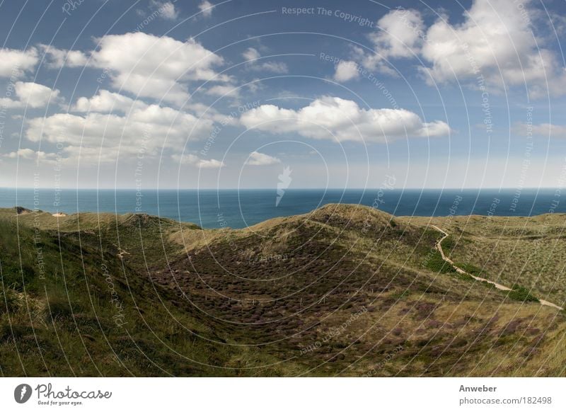 Sylt - Nordseeblick von Uwe-Düne, Kampen Farbfoto Außenaufnahme Luftaufnahme Menschenleer Textfreiraum oben Tag Schatten Kontrast Silhouette Sonnenlicht